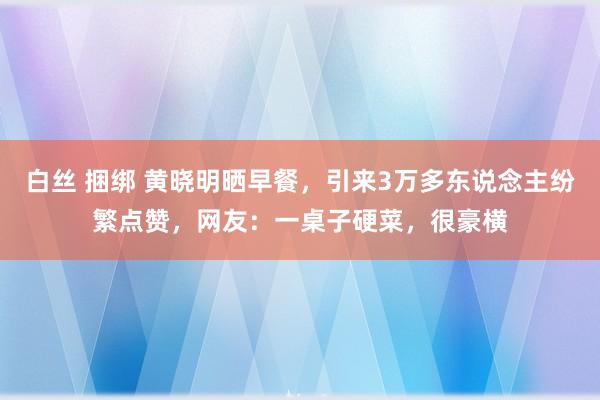 白丝 捆绑 黄晓明晒早餐，引来3万多东说念主纷繁点赞，网友：一桌子硬菜，很豪横