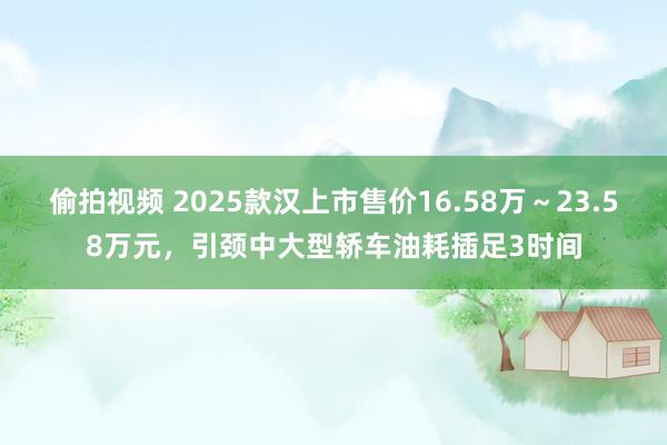 偷拍视频 2025款汉上市售价16.58万～23.58万元，引颈中大型轿车油耗插足3时间