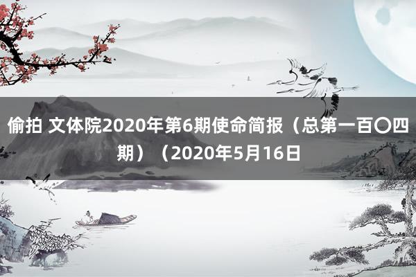 偷拍 文体院2020年第6期使命简报（总第一百〇四期）（2020年5月16日